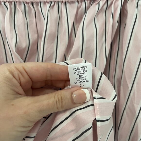 Milly Pink & White Stripe Off the Shoulder Blouse Size Small - Picture 4 of 6